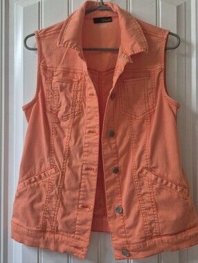 Womens Renuar Coral Denim Vest Size Small